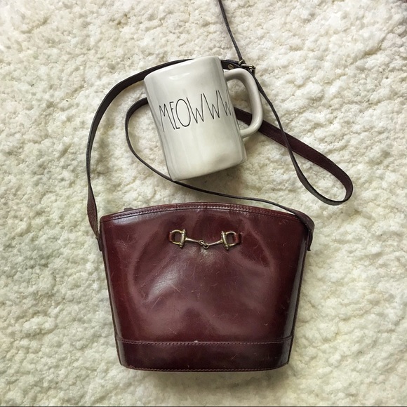 Vintage Handbags - Vintage 1970s Italian Oxblood Leather Bag